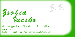 zsofia vucsko business card